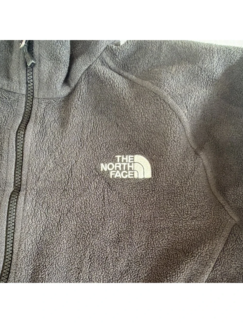 The North Face Men's Black Solid Full Zip Logo Fleece Jacket Size M